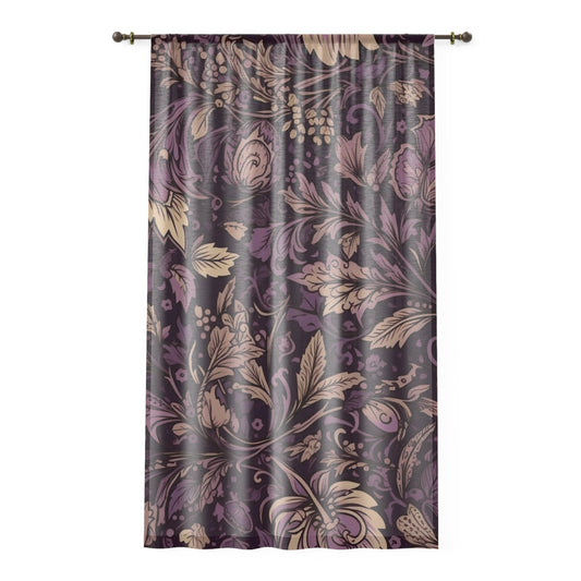 Sheer Window Curtain 50" x 84" Jacobean