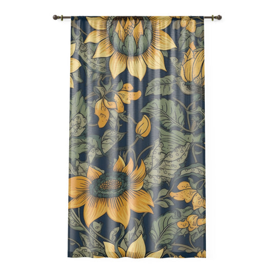 Sheer Window Curtain 50" x 84" Sunflower