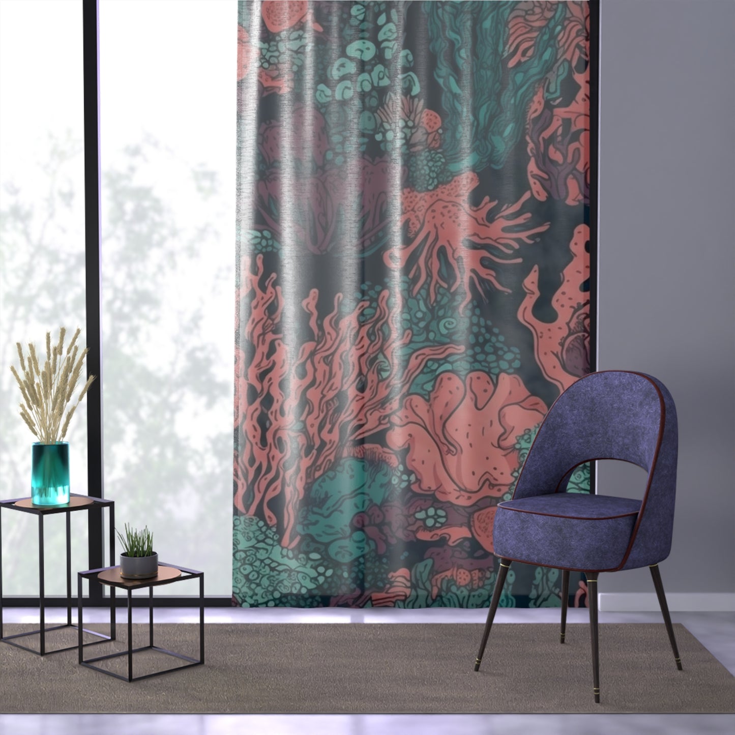 Coral Sheer Window Curtain 50" x 84"