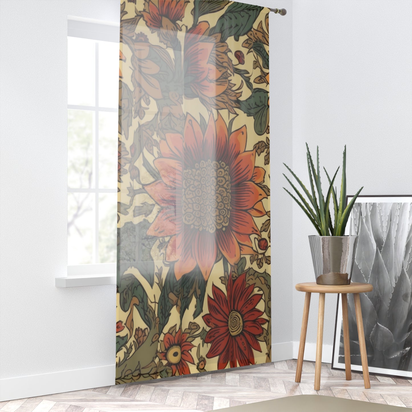 Sheer Window Curtain 50" x 84" Sunflower