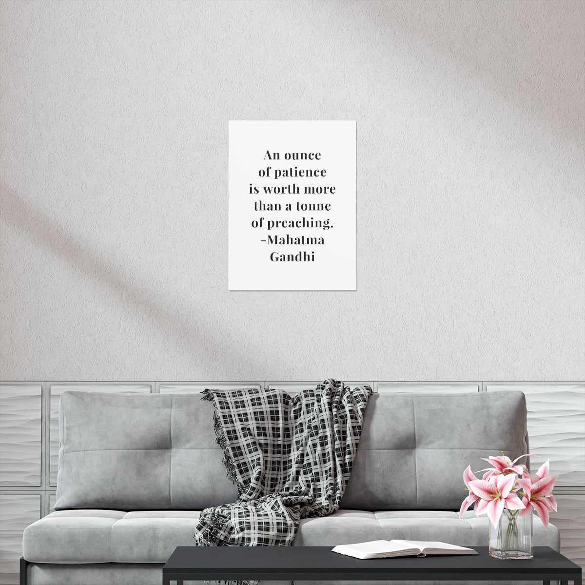 Mahatma Gandhi Quote - An Ounce of Patience - Premium Matte Vertical Poster