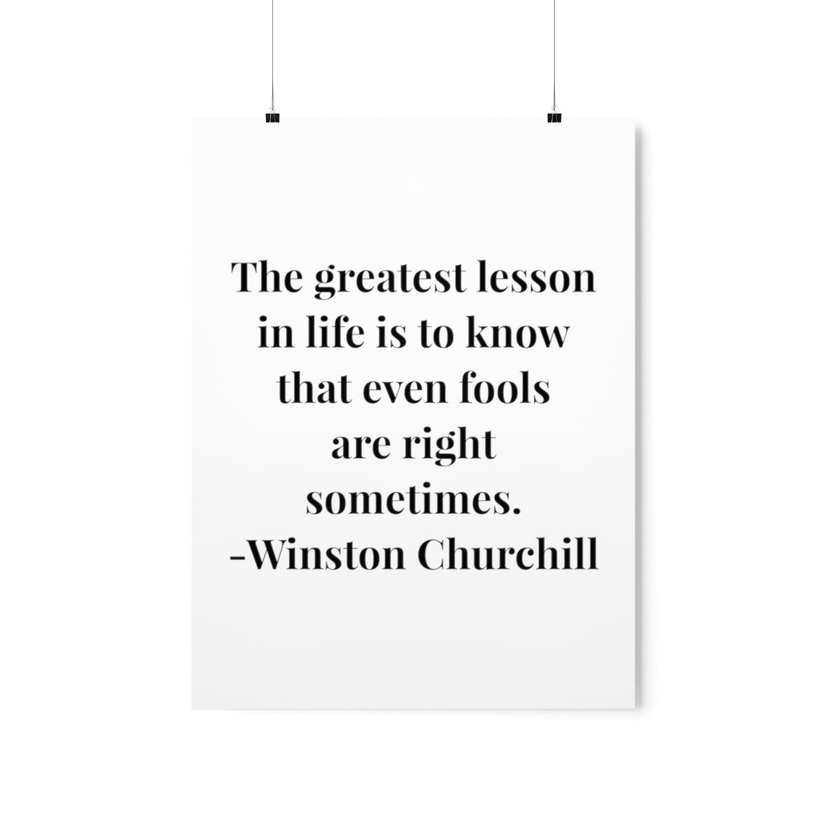 Winston Churchill The Greatest Lesson Quote Premium Matte Vertical Poster