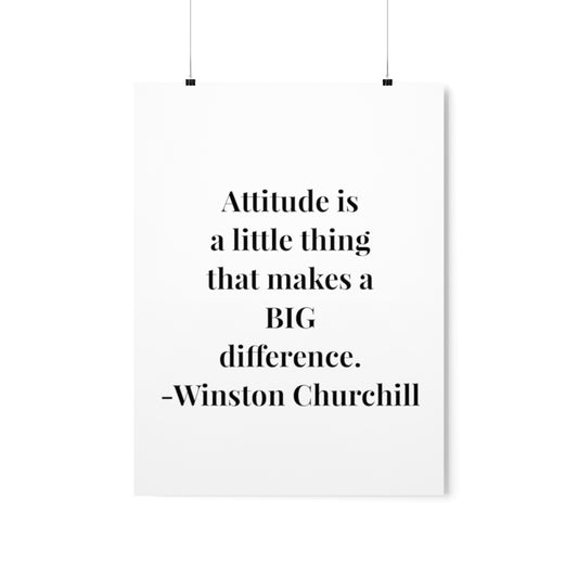 Winston Churchill Attitude Quote Premium Matte Vertical Poster