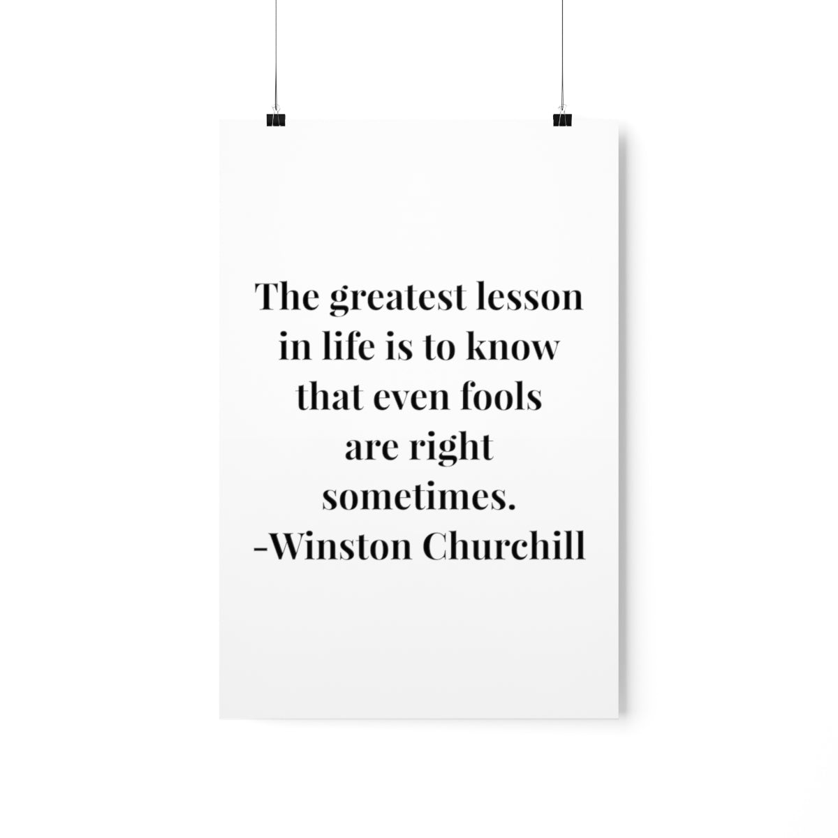 Winston Churchill The Greatest Lesson Quote Premium Matte Vertical Poster