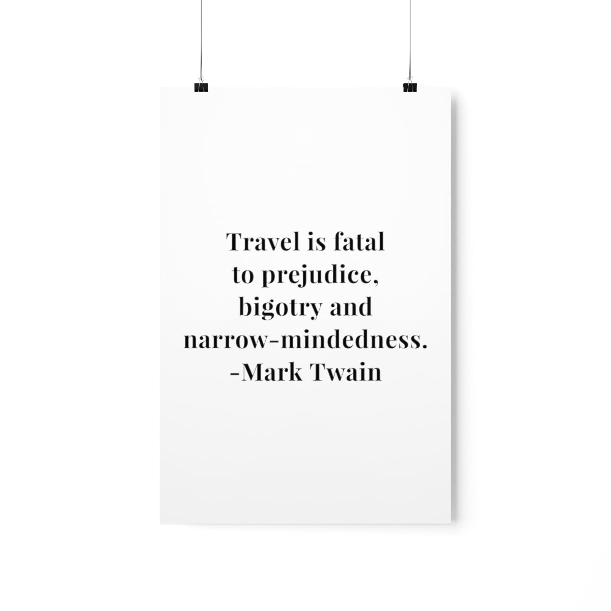 Mark Twain Travel Quote Premium Matte Vertical Poster