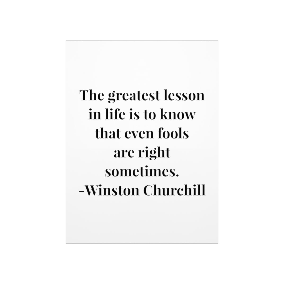 Winston Churchill The Greatest Lesson Quote Premium Matte Vertical Poster