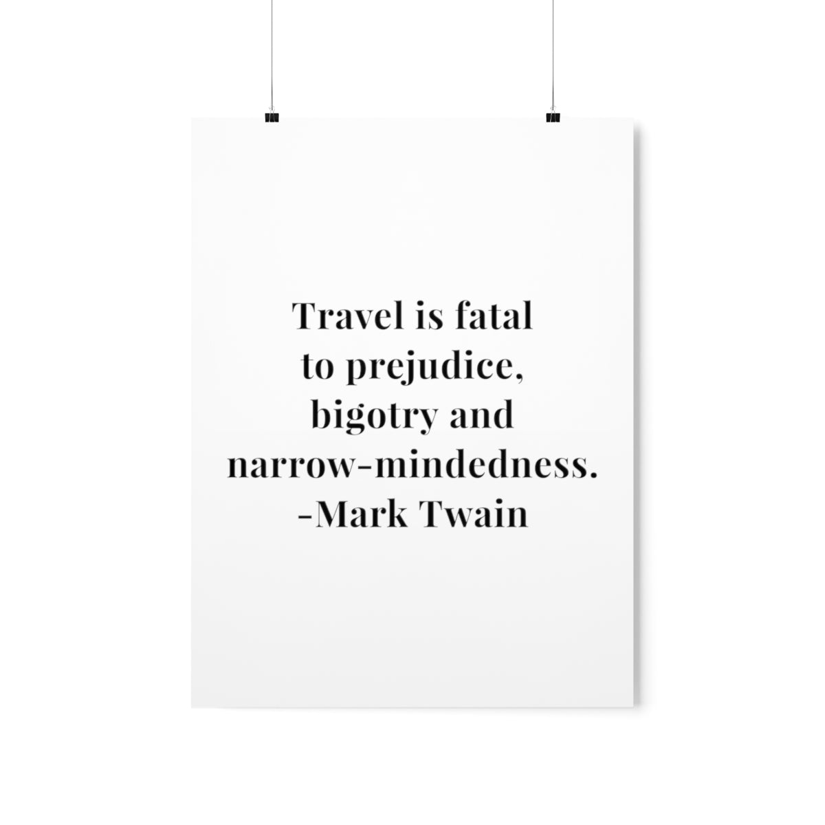 Mark Twain Travel Quote Premium Matte Vertical Poster