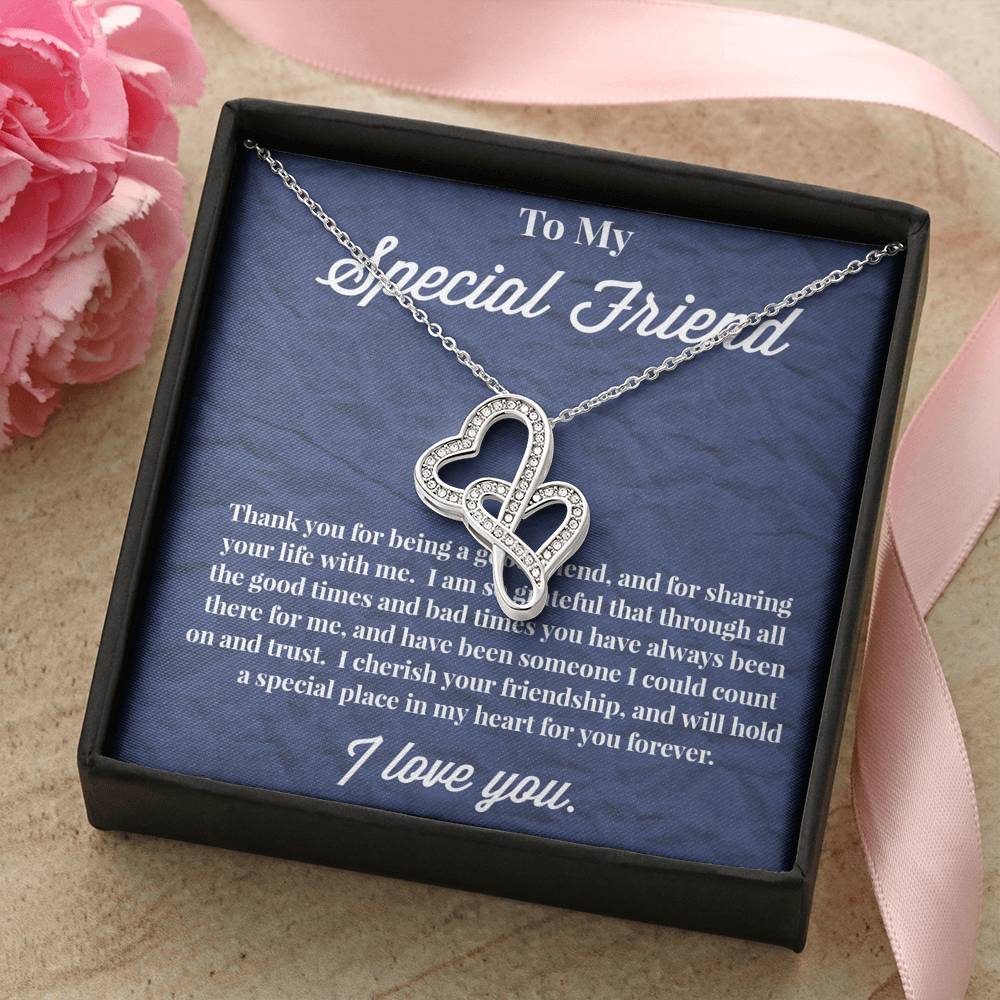To My Special Friend Double Hearts Necklace, Gift for Best Friend, Necklace for Friend
