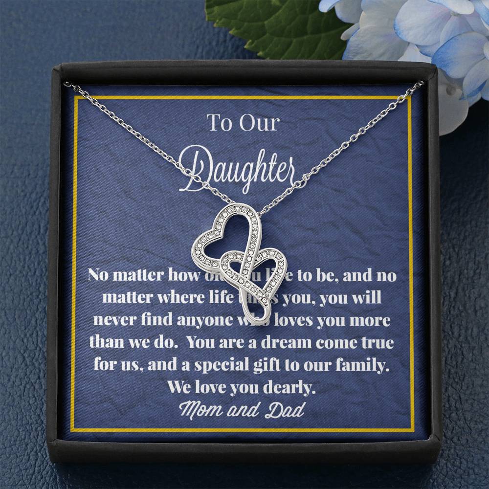 To Our Daughter Double Hearts Necklace