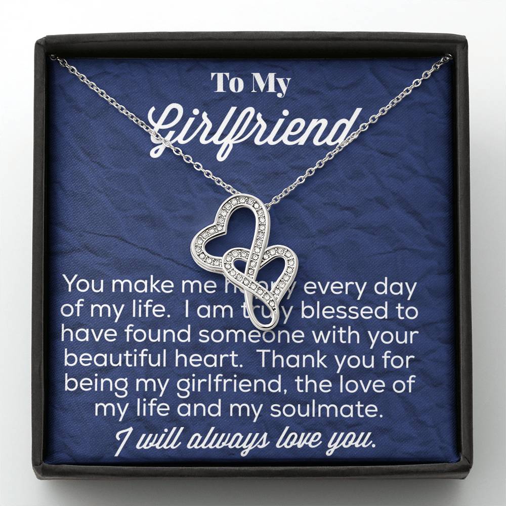 To My Girlfriend Double Heart Necklace