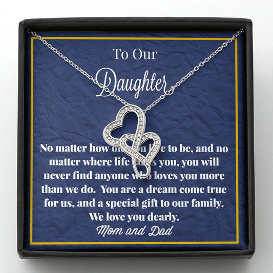 To Our Daughter Double Hearts Necklace