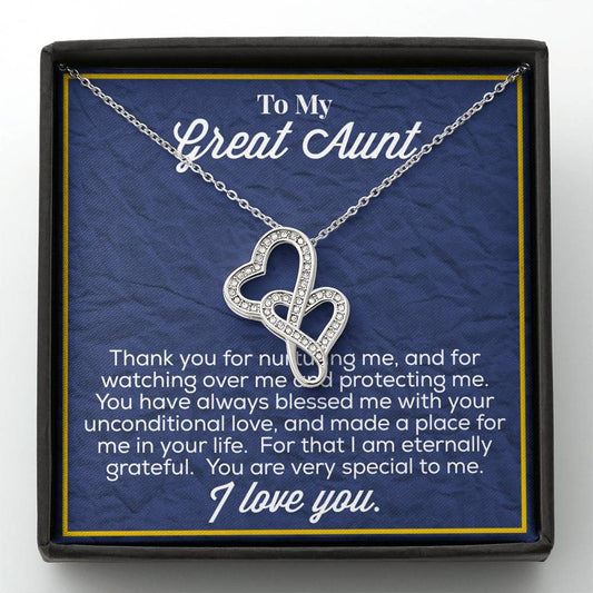 To My Great Aunt Double Hearts Necklace