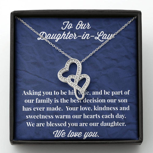 To Our Daughter-in-Law Double Hearts Necklace - Gift for Daughter - Necklace for Daughter-in-Law