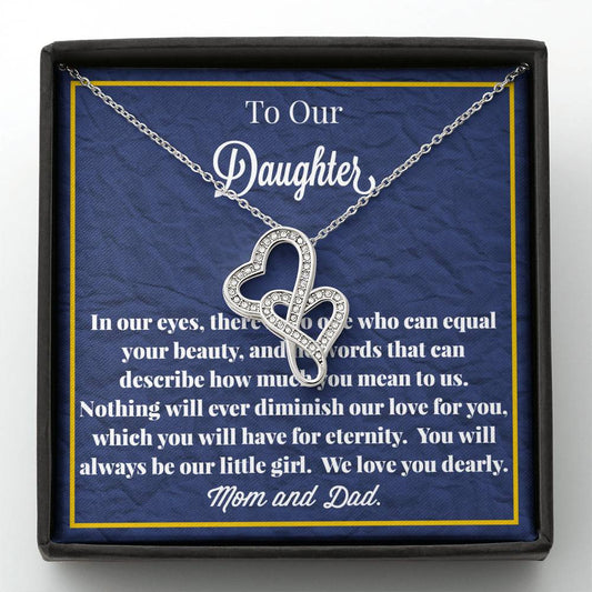 To Our Daughter Double Hearts Necklace