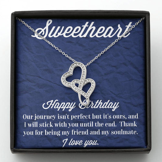 Happy Birthday Double Hearts Necklace