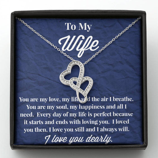 To My Wife Double Hearts Necklace