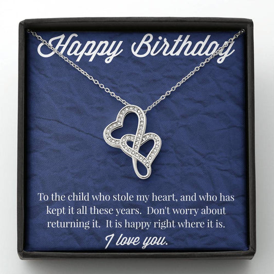 Happy Birthday Double Hearts Necklace