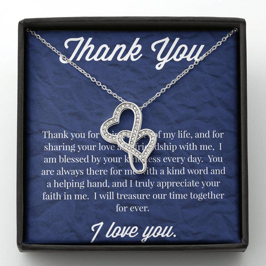 Thank you Double Hearts Necklace