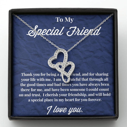 To My Special Friend Double Hearts Necklace, Gift for Best Friend, Necklace for Friend