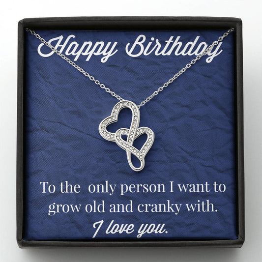 Happy Birthday Double Hearts Necklace