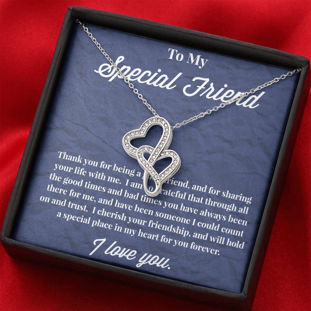 To My Special Friend Double Hearts Necklace, Gift for Best Friend, Necklace for Friend