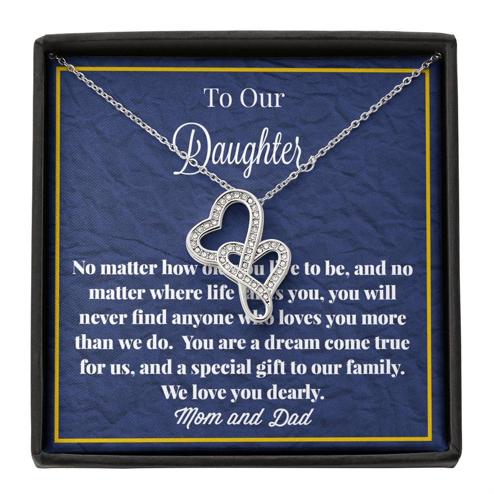 To Our Daughter Double Hearts Necklace