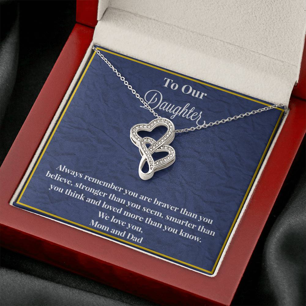 To Our Daughter Always Remember Double Hearts Necklace