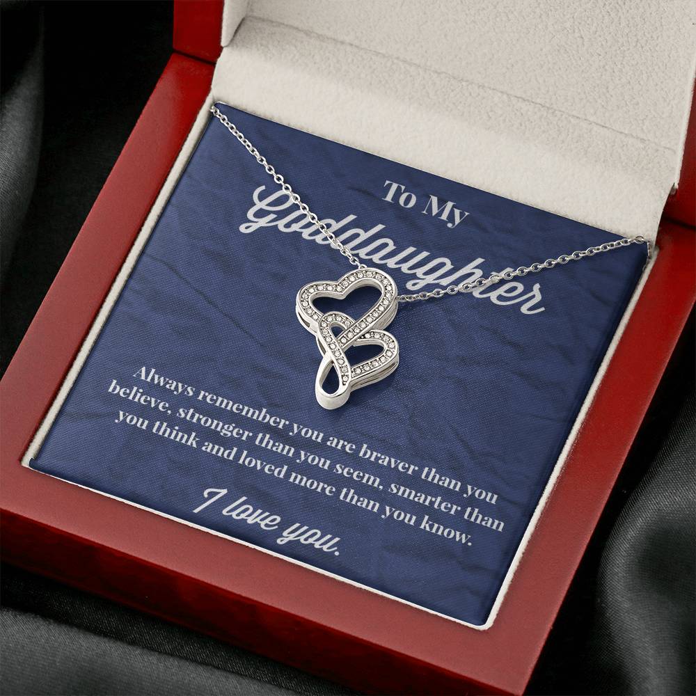 To My Goddaughter Double Hearts Necklace - Jewelry for Goddaughter - Gift for Goddaughter