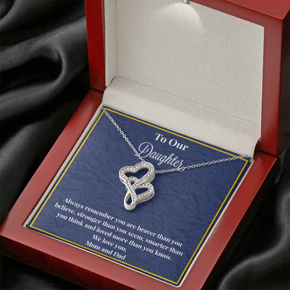 To Our Daughter Always Remember Double Hearts Necklace