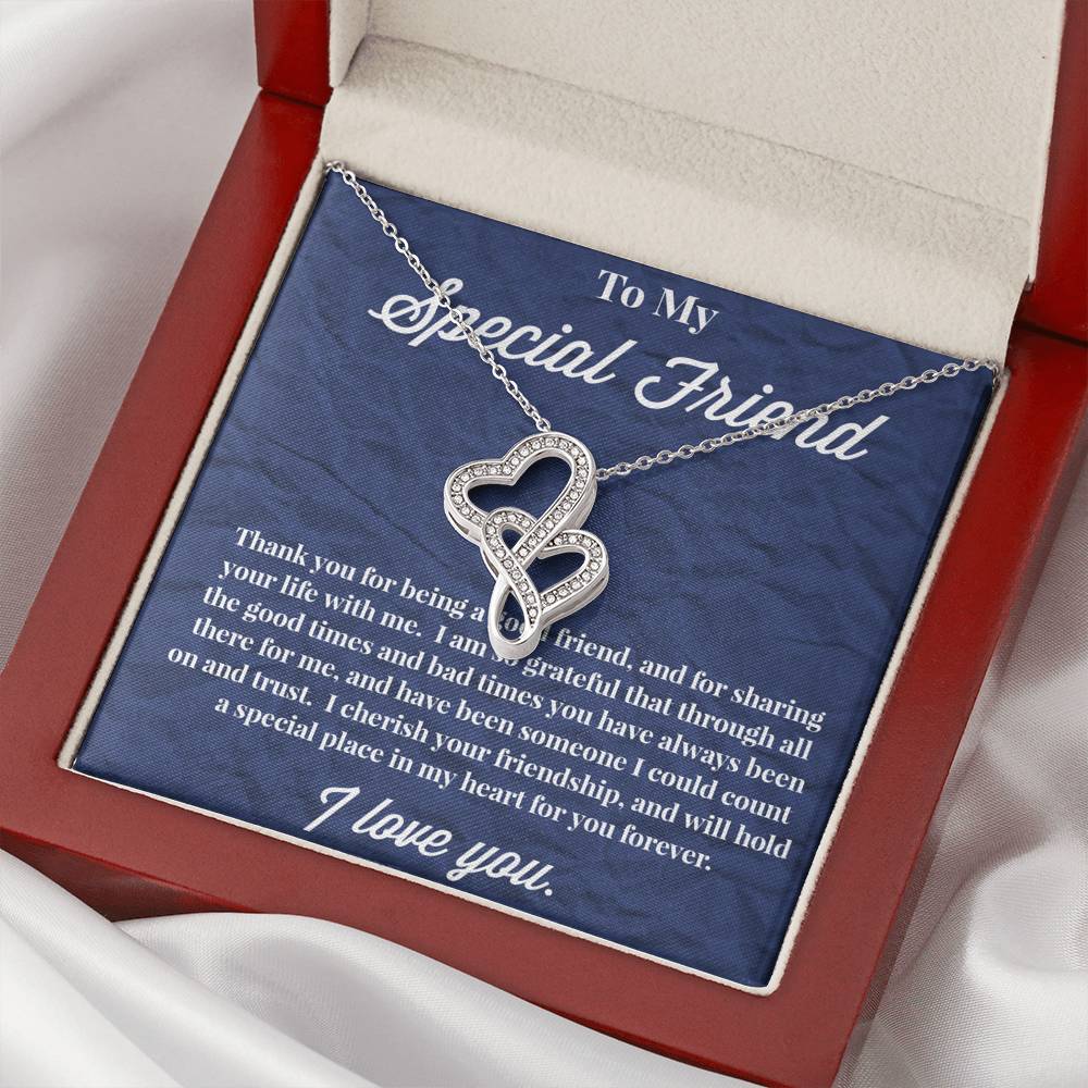 To My Special Friend Double Hearts Necklace, Gift for Best Friend, Necklace for Friend