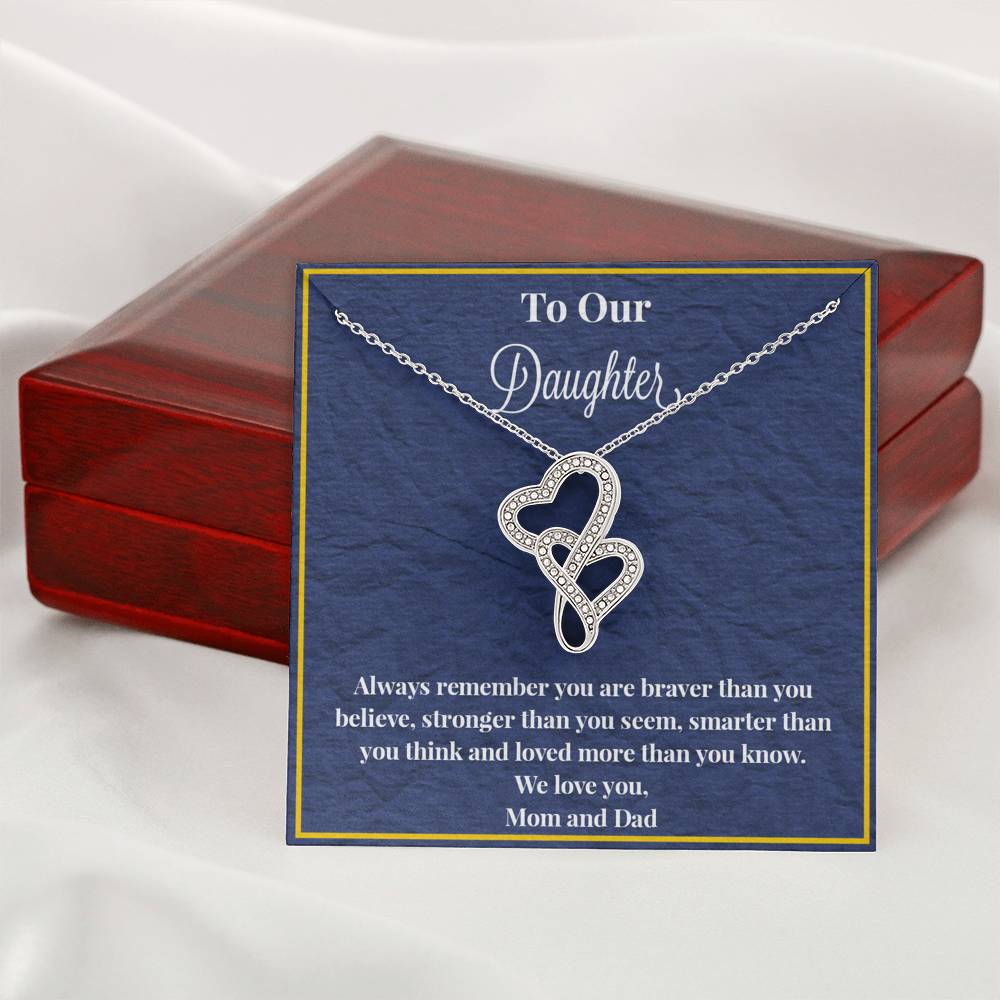 To Our Daughter Always Remember Double Hearts Necklace
