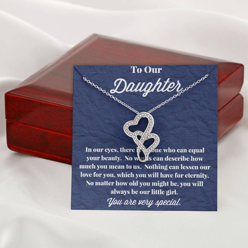 To Our Daughter Double Hearts Necklace