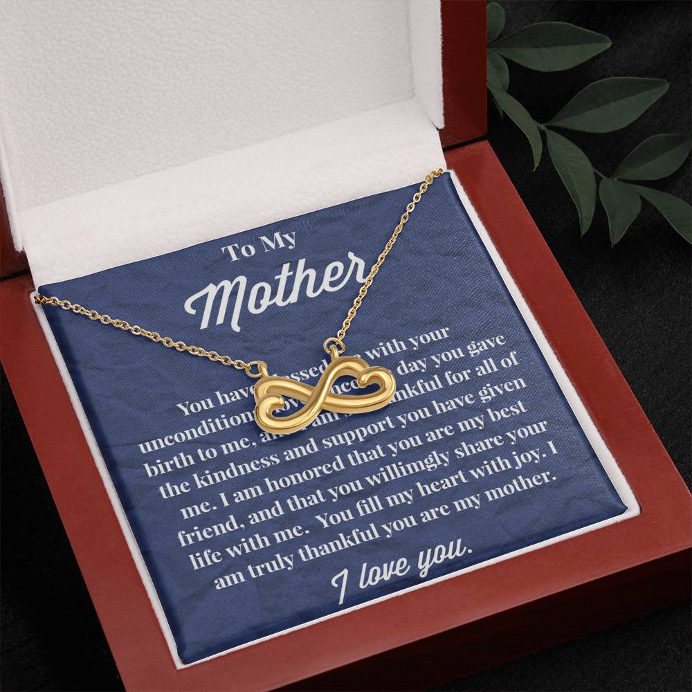 To My Mother Infinity Hearts Necklace - Jewelry for Mom - Gift for Mom