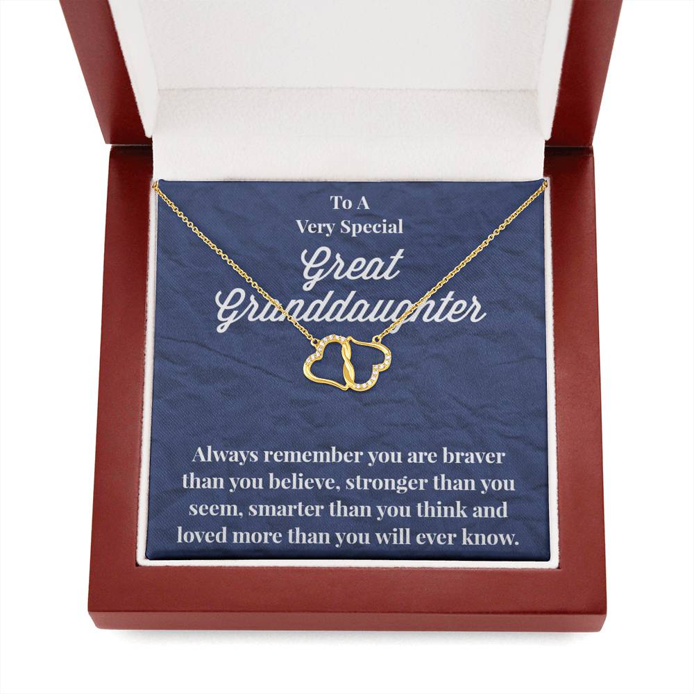 To A Very Special Great Granddaughter Everlasting Love Necklace - Gift for Great Granddaughter