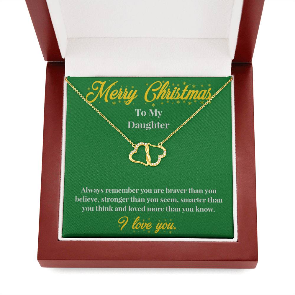 Merry Christmas to My Daughter - 10K Gold Forever Love Necklace - Christmas Gift for Daughter - Necklace for Daughter