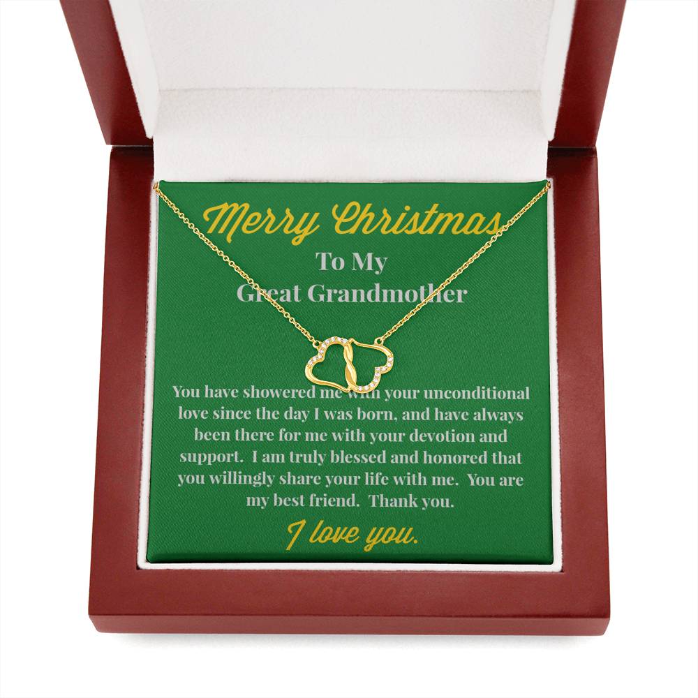 To My Great Grandmother 10K Gold Everlasting Love Necklace - Gift for Grandmother - Necklace for Great Grandmother
