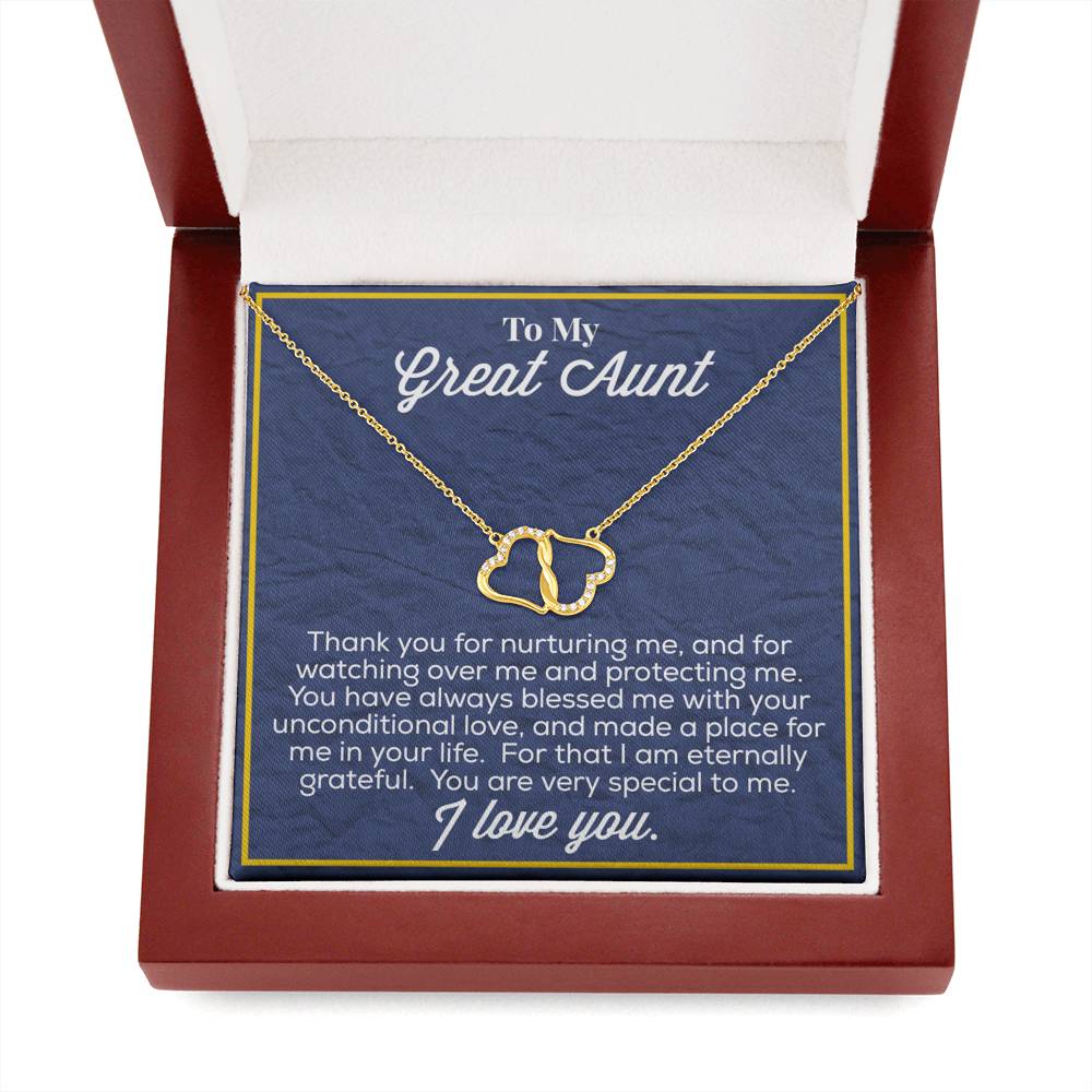 To My Great Aunt Everlasting Love Gold Necklace - Jewelry for Great Aunt - Gift for Great Aunt