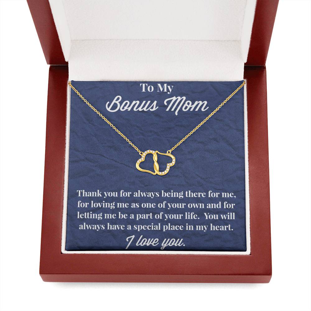 To My Bonus Mom Everlasting Love Gold Necklace - Jewelry for Wife - Necklace for Wife