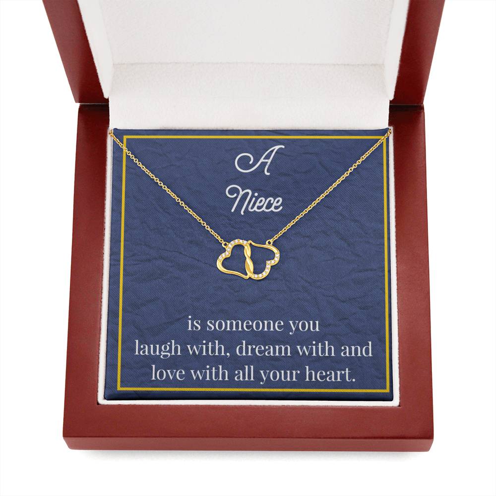 To My Niece Everlasting Love Gold Necklace - Jewelry for Niece - Gift Necklace for Niece