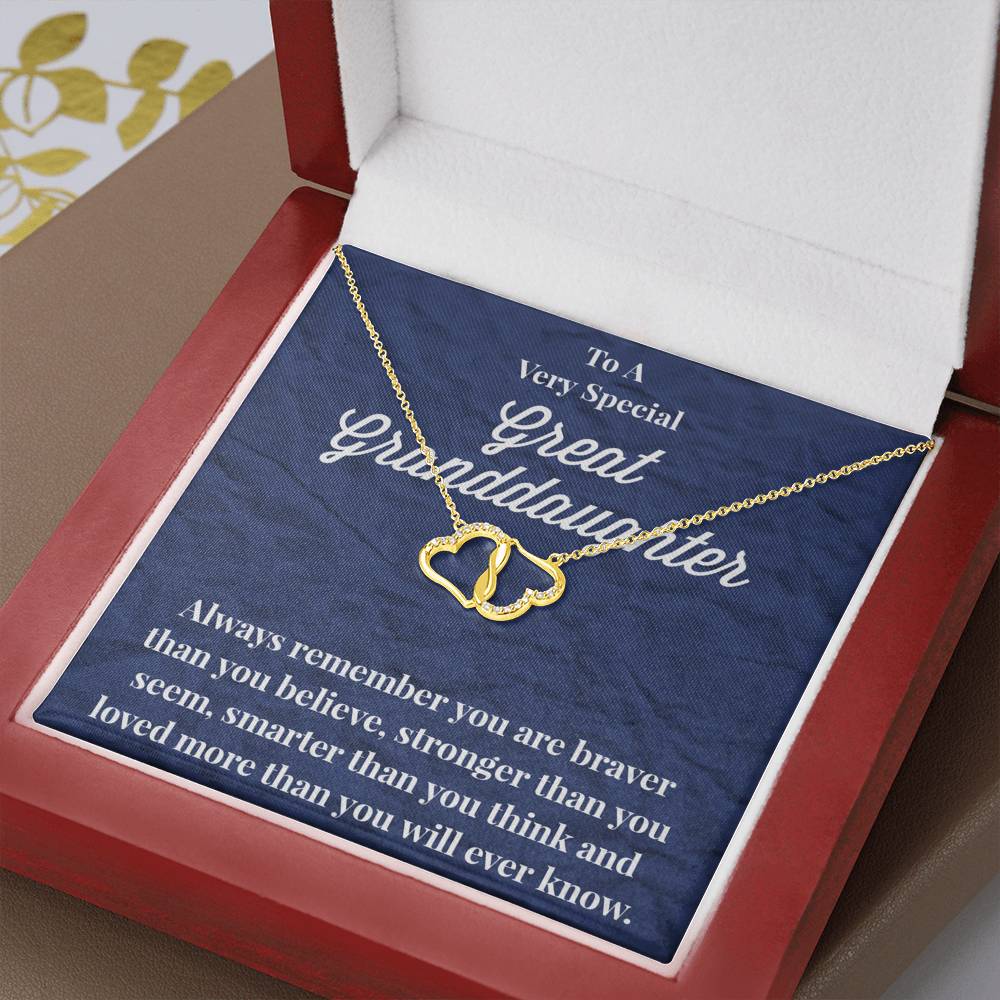 To A Very Special Great Granddaughter Everlasting Love Necklace - Gift for Great Granddaughter