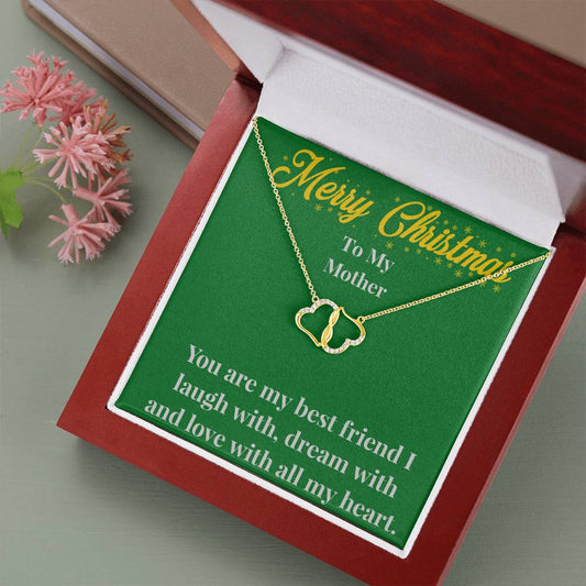 Merry Christmas To My Mother 10K Gold Everlasting Love Necklace - Gift for Mom - Necklace for Mom