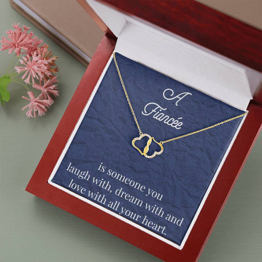 To My Fiancee Everlasting Love Gold Necklace - Jewelry for Fiancee- Necklace for Future Wife