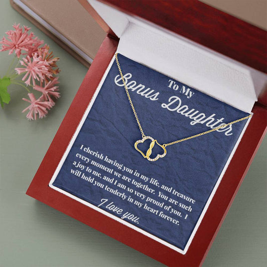 To My Bonus Daughter Everlasting Love Gold Necklace - Jewelry for Bonus Daughter - Necklace for Stepdaughter