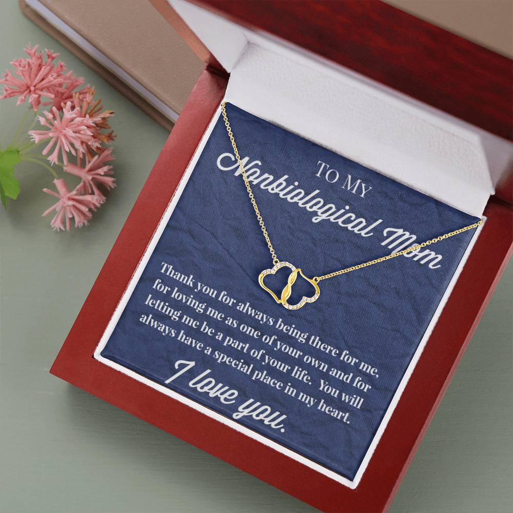 To My Non Biological Mom Everlasting Love Gold Necklace - Jewelry for Mom - Necklace for Stepmom