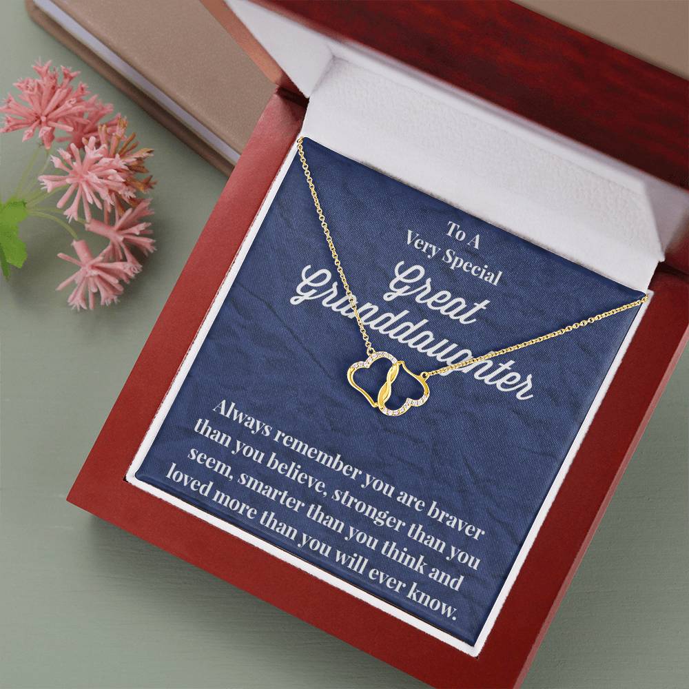 To A Very Special Great Granddaughter Everlasting Love Necklace - Gift for Great Granddaughter