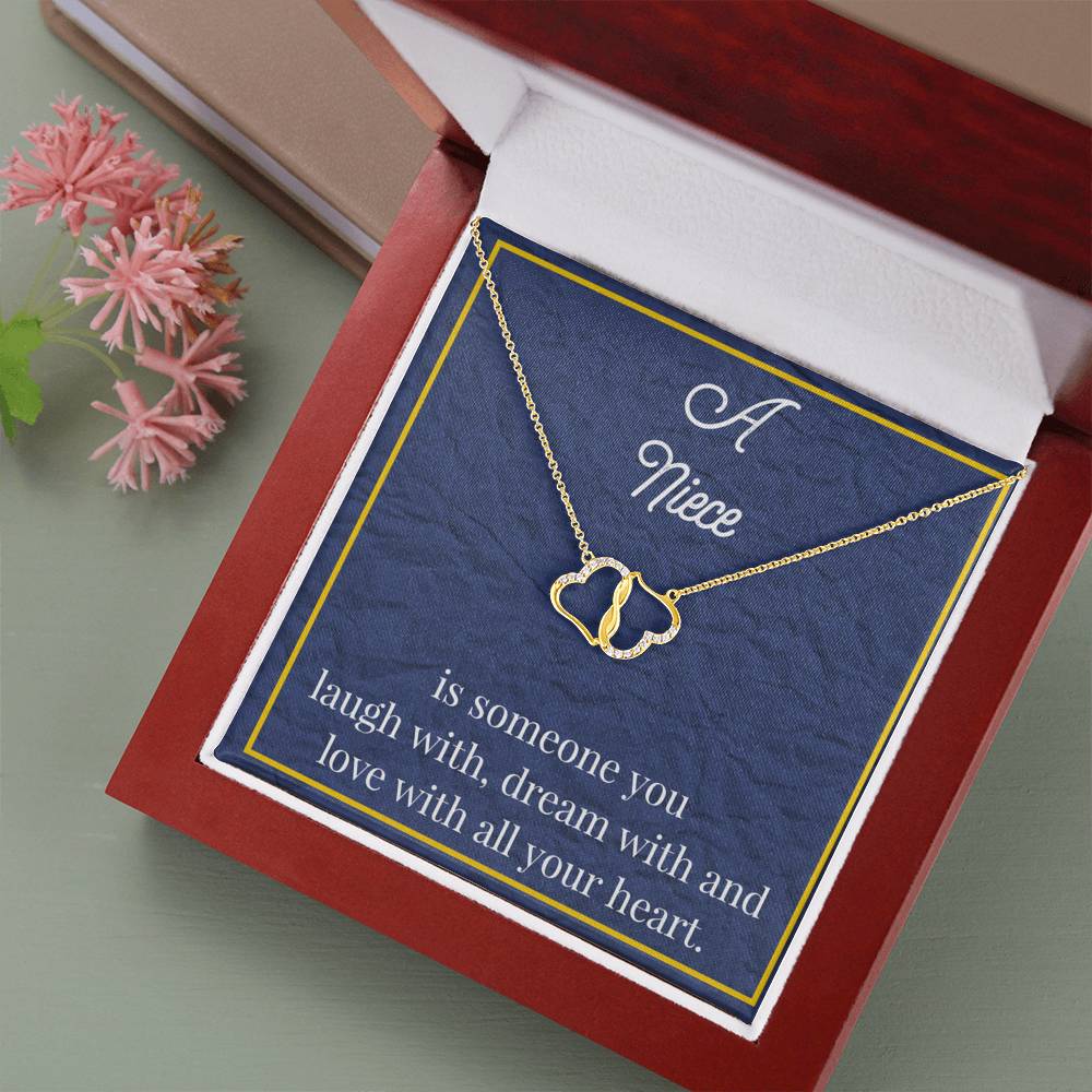 To My Niece Everlasting Love Gold Necklace - Jewelry for Niece - Gift Necklace for Niece