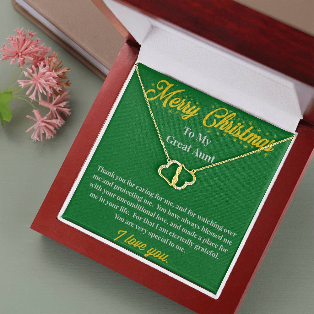 To My Great Aunt 10K Gold Everlasting Love Necklace - Gift for Great Aunt - Necklace for Aunt