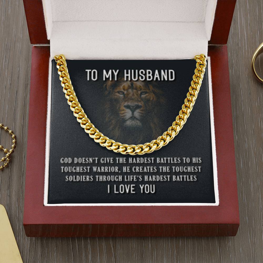 To My Husband Cuban Chain Necklace - Gift for Husband -  Necklace for Husband - Birthday - Anniversary - Christmas Present