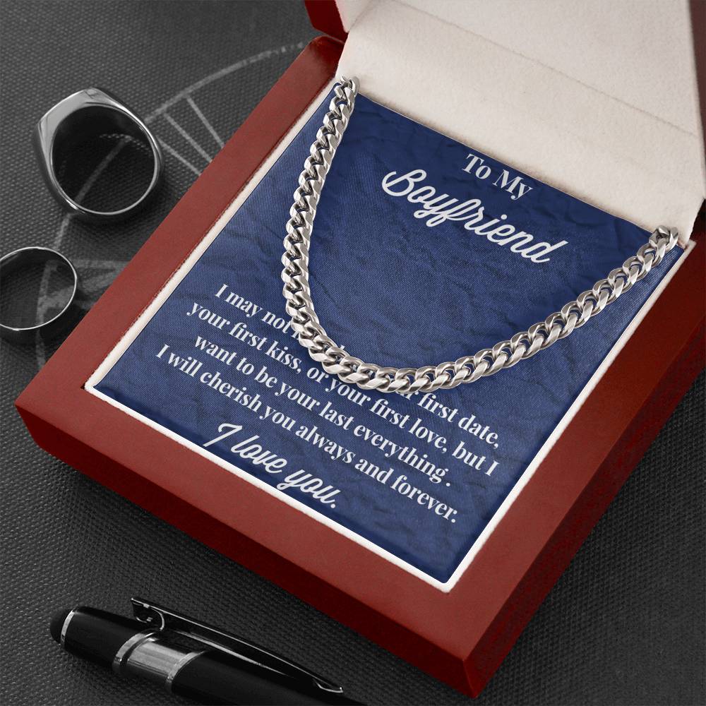 To My Boyfriend Cuban Link Chain Necklace - Gift for Boyfriend - Necklace for Boyfriend