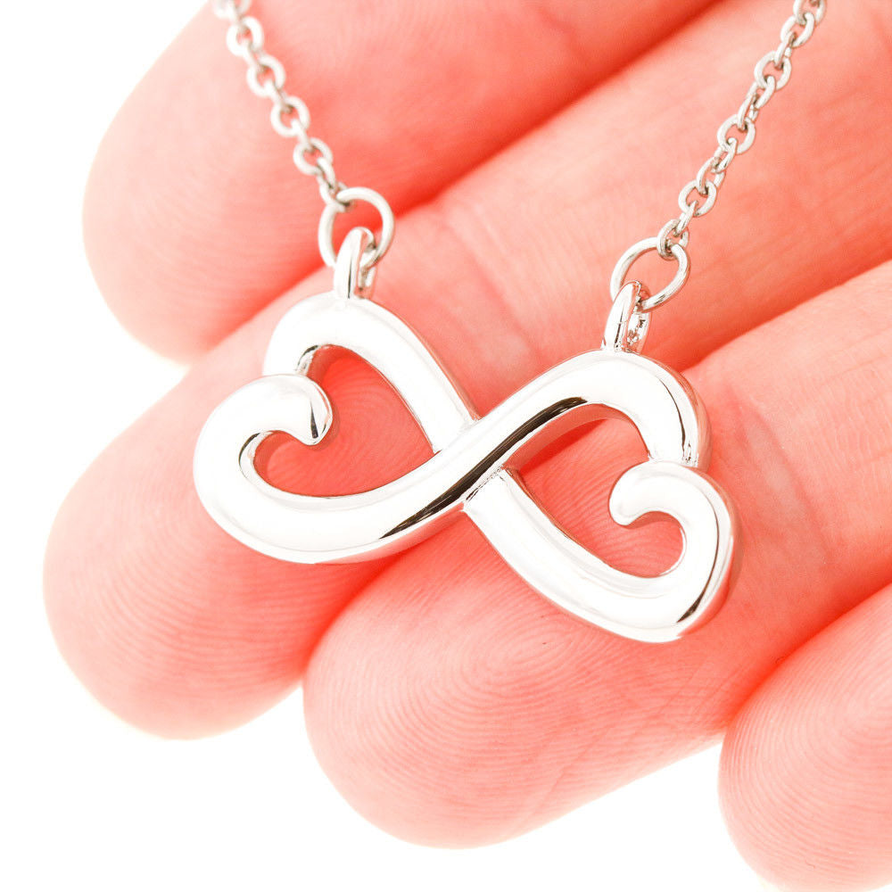 To My Little Sister Infinity Hearts Necklace